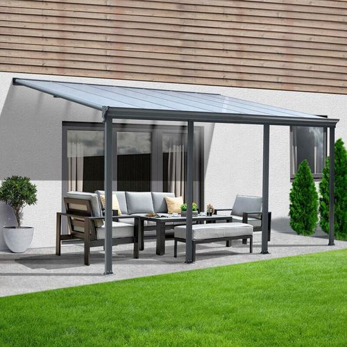 Terrassenüberdachung solis Farbe: Grau, Größe: 618 x 303 x 226 / 278 cm Terrassendach Pergola Überdachung Terrassenüberdachung - Home Deluxe