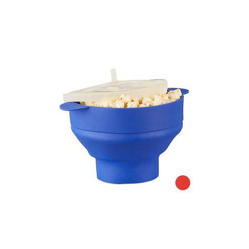 relaxdays Popcornmaker für Mikrowelle blau, 1 St.