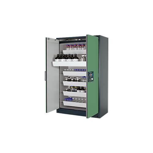 Sicherheitsschrank Typ 90 Asecos Q-CLASSIC-90, B 1200 mm, 6 Auszüge, resedagrün