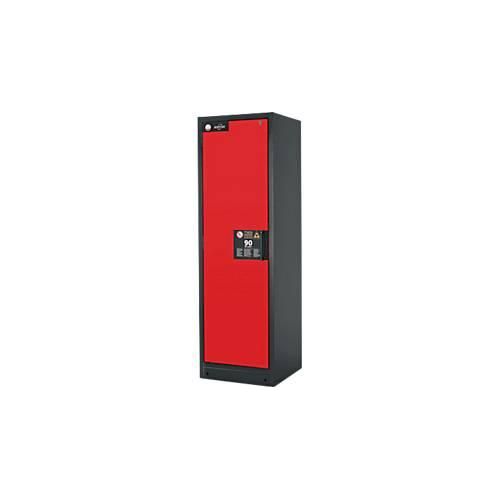 Sicherheitsschrank Typ 90 Asecos Q-CLASSIC-90, B 600 mm, Tür links, 6 Auszüge, verkehrsrot