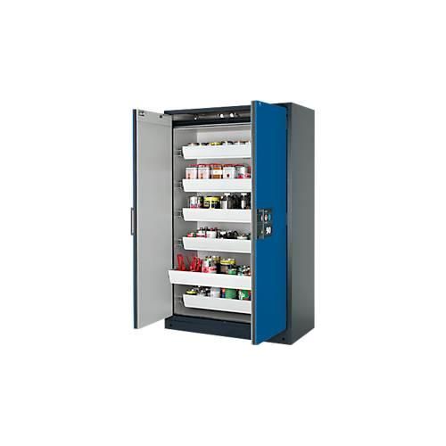 Sicherheitsschrank Typ 90 Asecos Q-CLASSIC-90, B 1200 mm, 6 Auszüge, enzianblau