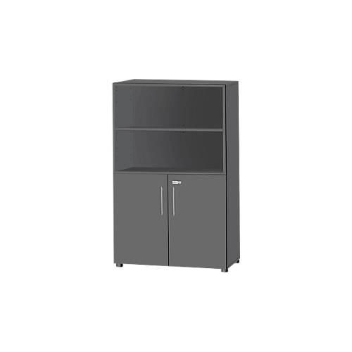 Schäfer Shop Select Kombischrank Start Off, 4 OH, abschließbar, B 800 x T 420 x H 1514 mm, Holz, graphit/graphit