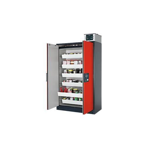 Sicherheitsschrank Typ 90 Asecos Q-CLASSIC-90, B 1200 mm, 6 Auszüge, verkehrsrot