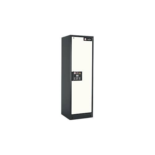 Sicherheitsschrank Typ 90 Asecos Q-CLASSIC-90, B 600 mm, Tür links, 4 Auszüge, asecos Silber
