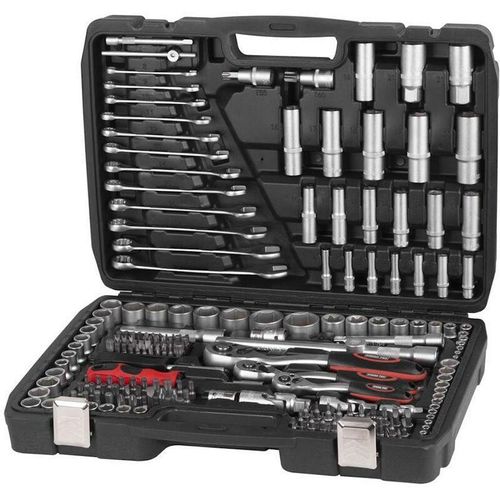 Werkzeugset BIG 215 Teile 1/2 +1/4 +3/8 Werkzeug, Werkzeugkoffer, Werkzeugkasten, Werkzeugsatz