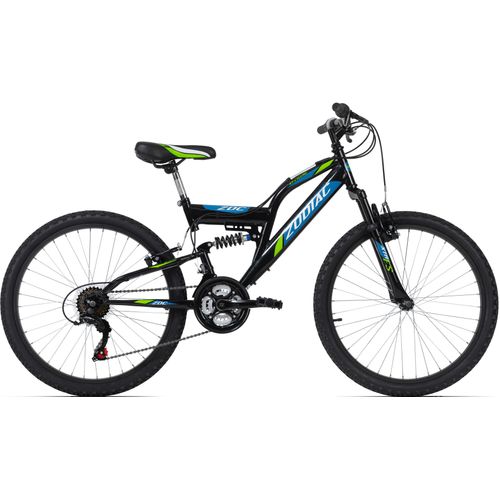 Jugendfahrrad KS CYCLING „Zodiac“ Fahrräder Gr. 38 cm, 24 Zoll (60,96 cm), schwarz (schwarz, grün) Kinder Alle Fahrräder