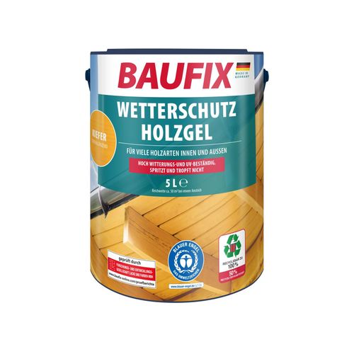 BAUFIX Wetterschutz-Holzgel kiefer seidenglänzend, 5 Liter, Holzlasur