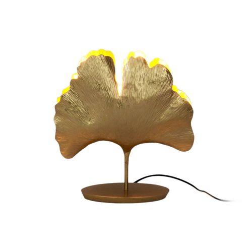 Holländer Tischleuchte Ginkgo, gold, 36x34cm