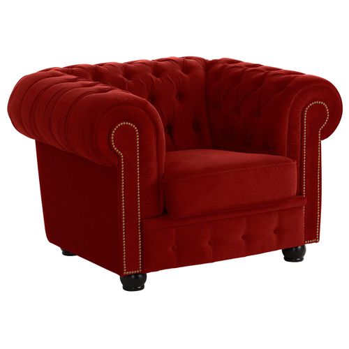 Chesterfield-Sessel MAX WINZER „Rover“ Sessel Gr. B/H/T: 110 cm x 75 cm x 96 cm, rot Chesterfield Sessel mit edler Knopfheftung