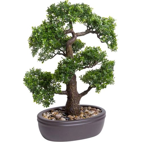 Kunstbonsai BOTANIC-HAUS "Ficus Bonsai" Kunstpflanzen Gr. Ø/H: 35 cm x 45 cm, 1 St., grün Kunst-Bonsai