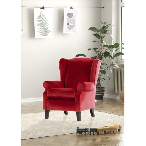 Ohrensessel GUTMANN FACTORY Sessel Gr. Flachgewebe, wengefarbene Füße, B/H/T: 83 cm x 102 cm x 87 cm, rot (1687555661) Ohrensessel