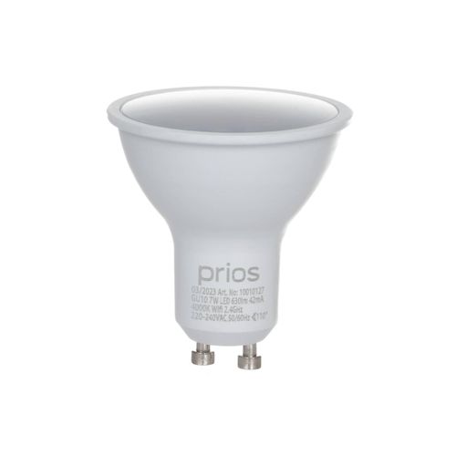 PRIOS Smart LED-GU10-Reflektor Plastik 7W WLAN opal 840