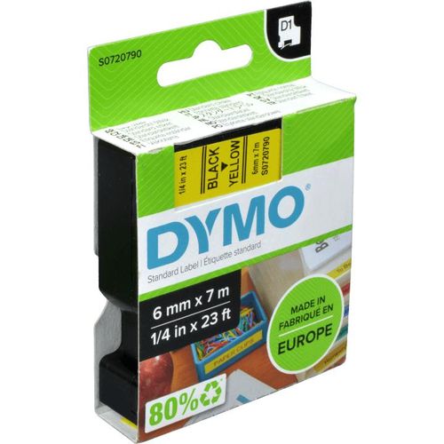 Dymo Originalband 43618 schwarz auf gelb 6mm x 7m