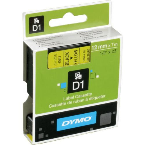 Dymo Originalband 45018 schwarz auf gelb 12mm x 7m