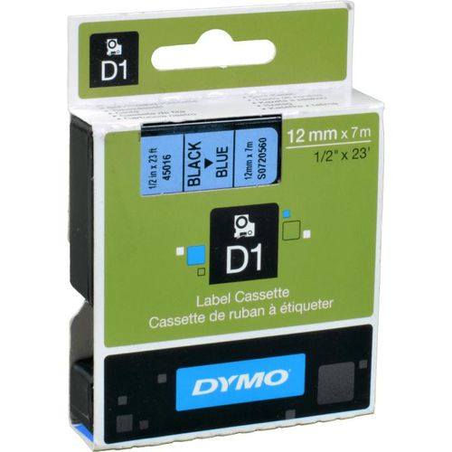 Dymo Originalband 45016 schwarz auf blau 12mm x 7m