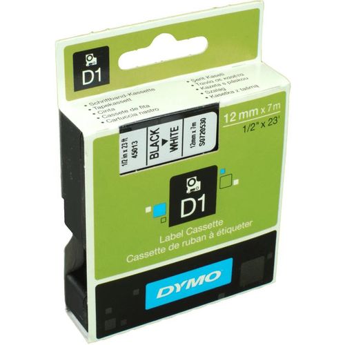 Dymo Originalband 45013 schwarz auf weiß 12mm x 7m