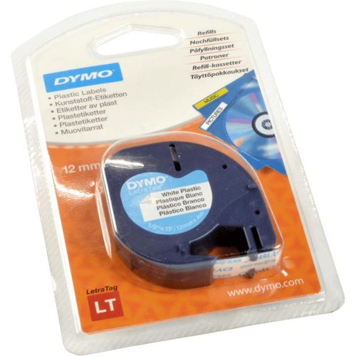 Dymo Originalband 91221 schwarz auf weiß 12mm x 4m Plastik