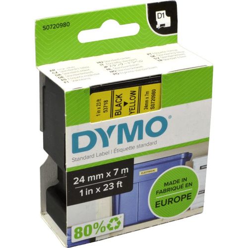 Dymo Originalband 53718 schwarz auf gelb 24mm x 7m