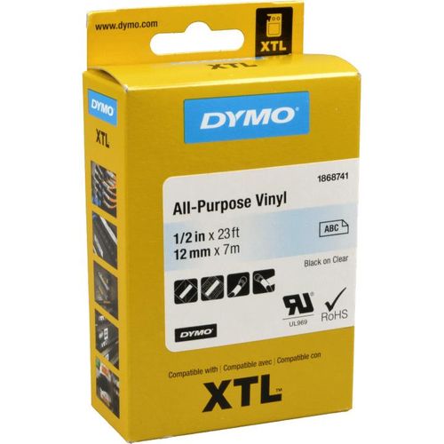 Dymo XTL Schriftband 1868741 schwarz auf transparent 12mm x 7,5m