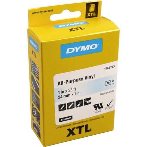 Dymo XTL Schriftband 1868743 schwarz auf transparent 24mm x 7,5m