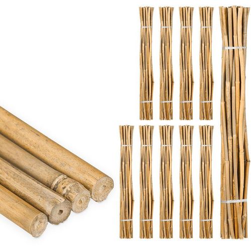 250 x Bambusstäbe 120cm, aus natürlichem Bambus, Bambusstangen als Rankhilfe oder Deko, Bambusrohre zum Basteln, natur