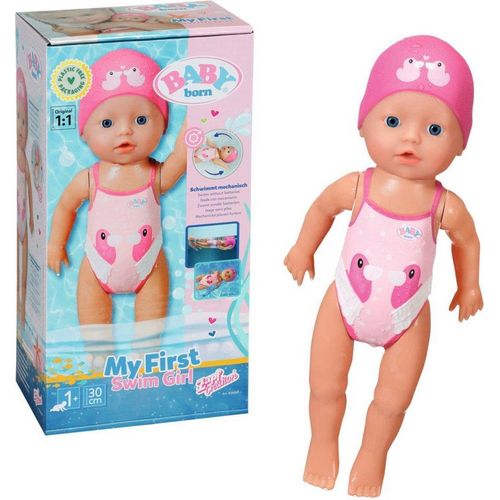 Baby Born Babypuppe My First Swim Girl, 30 cm, schwimmt Kraul und Schmetterling, rosa
