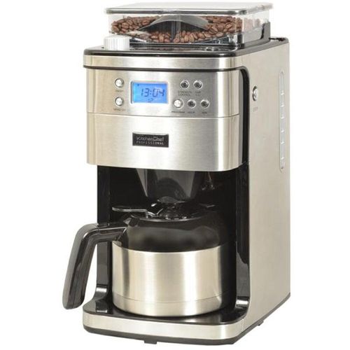Isotherme programmierbare Kaffeemaschine mit Mühle 12 Tassen 1000w Edelstahl – kcp4266 Kitchen Chef