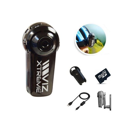 Best Direct® Viz Xtreme® + Action Kit Set Outdoor-Kamera (0 MP, USB, für Sturzhelme, für Kleidung und drehbare Halterung), schwarz