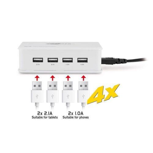 CALIBER PS46 USB Splitter Universal, Weiss