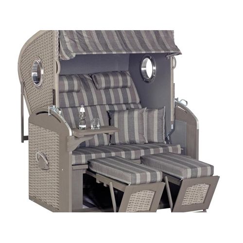 Strandkorb Rustikal 305 Z XL Comf.,KS stone-grey,Pinie grau