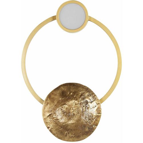 Led Wandleuchte Gold Metall Antik-Optik ø 25 cm Rund Ringform Glamourös Modern Dekolampe für Flur Küche Esstisch Wohnküche Innenräume