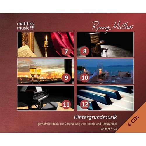 Hintergrundmusik,Vol. 7 - 12 - Gemafrei (6 Cds) - Ronny Matthes, Gemafreie Musik, Klaviermusik. (CD)