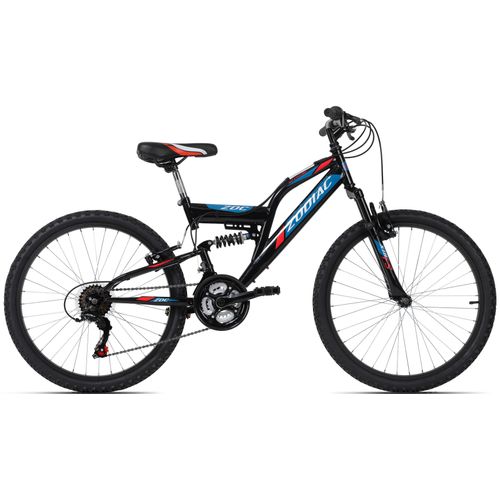 Jugendfahrrad KS CYCLING „Zodiac“ Fahrräder Gr. 38 cm, 24 Zoll (60,96 cm), schwarz (schwarz, rot) Kinder Alle Fahrräder