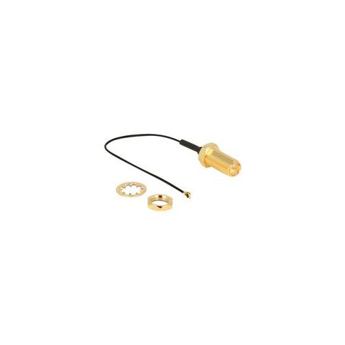 Antennenkabel RP-SMA (Buchse zum Einbau) ></noscript> MHF 4 (Stecker), Adapter grau/gold, 10cm