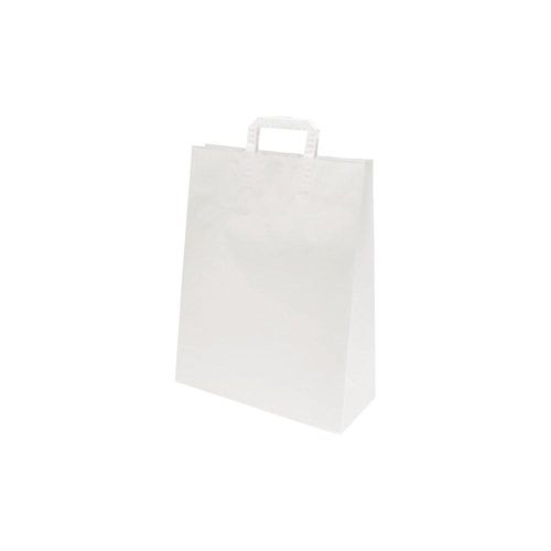 ratioform Papiertragetasche, weiß, LxBxH 320 x 140 x 420 mm, 80 g/m², VE 250 Stk, ab 5 VE