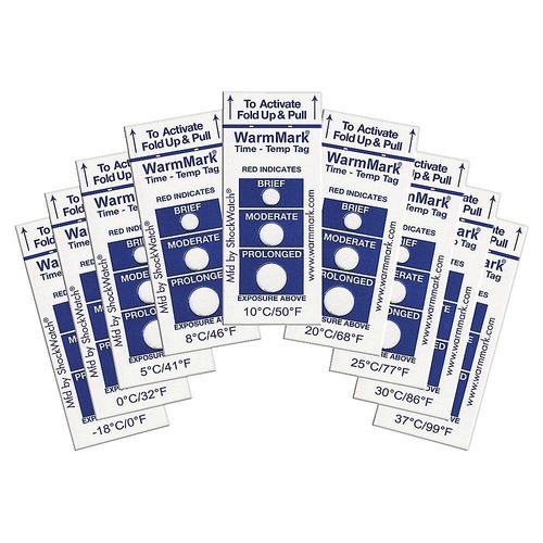 WarmMark® Temperatur-Zeit-Indikator, irreversibel, VE 10 Stk, Temperaturgrenzwert 10 °C, ab 5 VE kaiserkraft Image