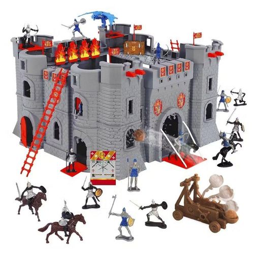 STARLUX Spielzeug-Ritterset Ritterburg Drachenschloß Festung mit Figuren