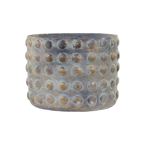 Chic Antique Noyon Blumentopf mit Goldmuster, Ø13 x H10,5 cm, opal