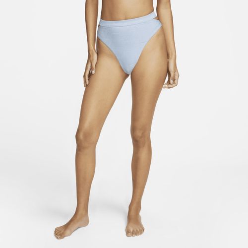 Nike Swim uitgesneden bikinibroekje met hoge taille voor dames - Blauw