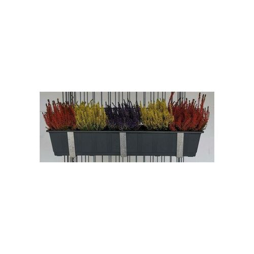 Blumenkastenhalter verzinkt im 3er Set inklusive Blumentopf, für Gabionen mw 5 x 20