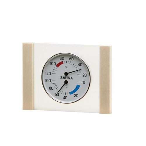 Klimamesser mit Glas Holzrahmen in Espe Sauna Thermometer Hygrometer – Infraworld