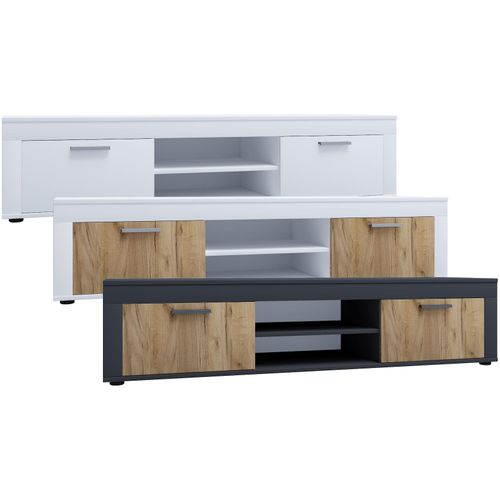 VCM TV Möbel Lowboard Fernsehregal Maße H. 37 x B. 160 x T. 45 cm Fernseh Möbel – Usilo XL