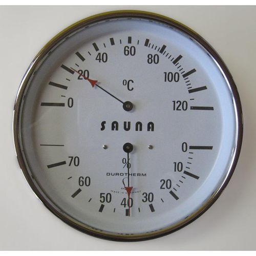 Arend Sauna Thermo-Hygrometer Deluxe mit verchromten Gehäuse für Saunakabine