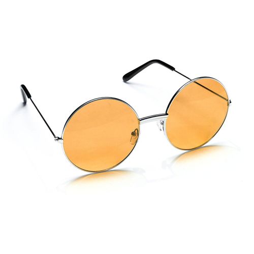 Brille „Hippie“, 6 cm Ø, orange