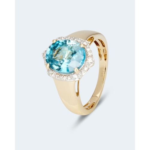 Ring mit blauem Zirkon & Diamanten