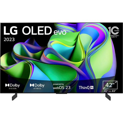 LG OLED42C37LA OLED-Fernseher (106 cm/42 Zoll, 4K Ultra HD, Smart-TV, OLED evo, bis zu 120 Hz, α9 Gen6 4K AI-Prozessor, Twin Triple Tuner), schwarz