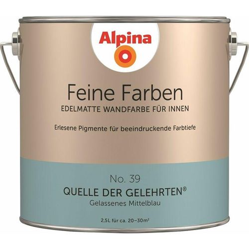 Feine Farben No. 39 Quelle der Gelehrten 2,5 l gelassenes mittelblau edelmatt Wandfarbe – Alpina