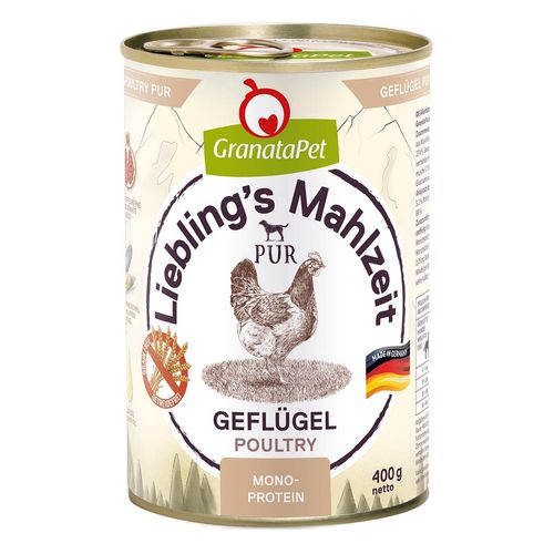 GranataPet Liebling's Mahlzeit Geflügel PUR 6x400g