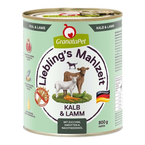 GranataPet Liebling's Mahlzeit Kalb und Lamm 6x800g