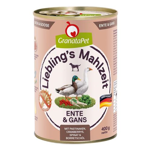 GranataPet Liebling's Mahlzeit Ente und Gans 12x400g